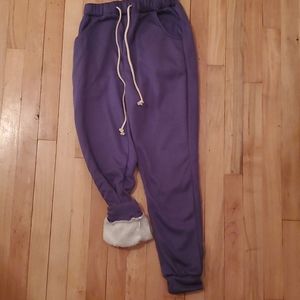 Denim blue fleece lined sweatpants